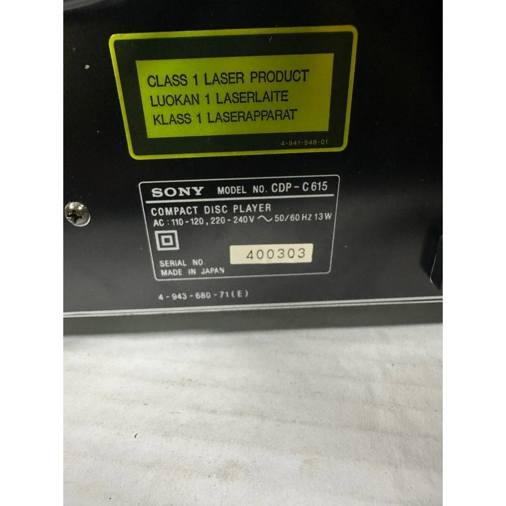 Sony CDP-C615 5-Disc Carousel Player Changer with Remote DSP Japan‎ PARTS ONLY